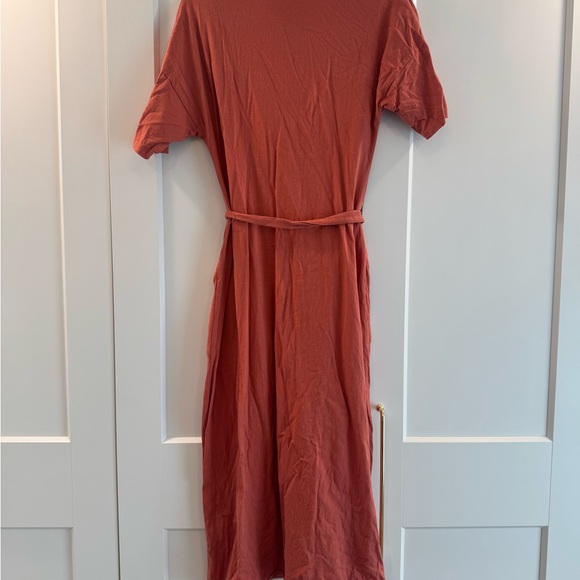Elegant Rust Cotton Midi Dress - Picture 5 of 5